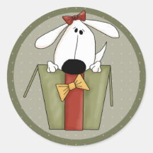 Weihnachtshund Runde Aufkleber