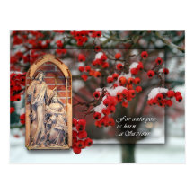 Weihnachtskarte mit Beeren Postkarten