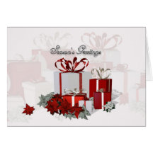 Weihnachtskarte mit Geschenk-Geschäfts-Gruß