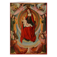 Weihnachtskarte mit Madonna u. Kind - kundengerech