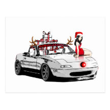 Weihnachtskarte MX5 Miata Postkarten