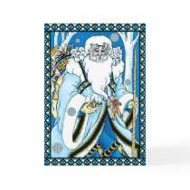 Weihnachtskarte: Vater-Weihnachten mit Geschenken