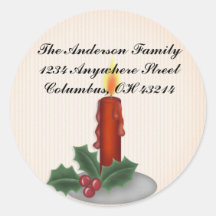 Weihnachtskerze 5 - Weihnachtsadressen-Etiketten Aufkleber