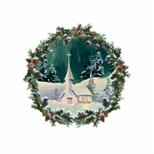 WEIHNACHTSkirche u. -KRANZ durch SHARON SHARPE Foto Figuren
