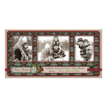 Weihnachtsklassisches Foto-Karten-Trio Photokartenvorlagen