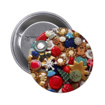 Weihnachtslebkuchen-Mann-Knöpfe Buttons