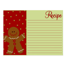 Weihnachtslebkuchen-Rezept-Karten Postkarten