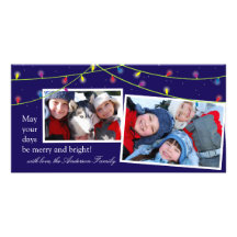 Weihnachtslicht-Feiertags-Karte Foto Karten Vorlage