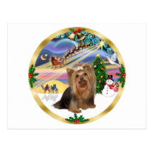 Weihnachtsmagie (W) - Yorkshire Terrier Postkarten