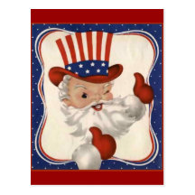 Weihnachtsmann als Uncle Sam Postkarte