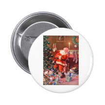 Weihnachtsmann auf der Nacht vor Weihnachten Anstecknadelbuttons