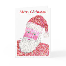 Weihnachtsmann in den Karten der Pointillism-frohe