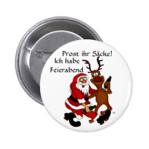 Weihnachtsmann mit Elch Anstecknadelbutton