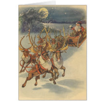 Weihnachtsmann-Ren, das SpielwareWeihnachtsabend l Grußkarten