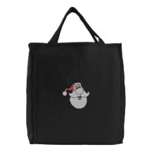 Weihnachtsmann stellen Tasche gegenüber