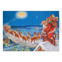 Weihnachtsmann und sein mächtiges Ren Karte
