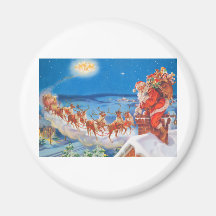 Weihnachtsmann und sein mächtiges Ren Kühlschrankmagnet