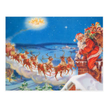 Weihnachtsmann und sein mächtiges Ren Postkarten