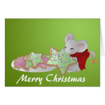 Weihnachtsmaus der Plätzchendieb Grußkarte