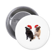 WeihnachtsMöpse Anstecknadelbuttons
