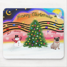 Weihnachtsmusik 2 - Mops (Kitz) Mauspad