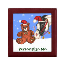 Weihnachtspferd und Teddybär-Geschenkbox