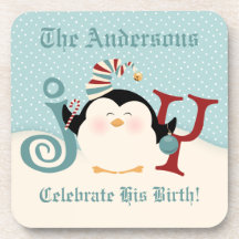 WeihnachtsPinguin-Freude Cocktail Untersetzer
