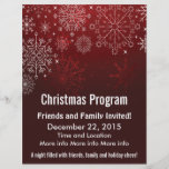 Weihnachtsprogramm-roter Schneeflocke-Flyer