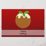 Weihnachtspudding. Frohe Feiertage. Auf Rot Flyerdesign
