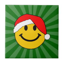 Weihnachtssankt-Smiley Keramikfliesen