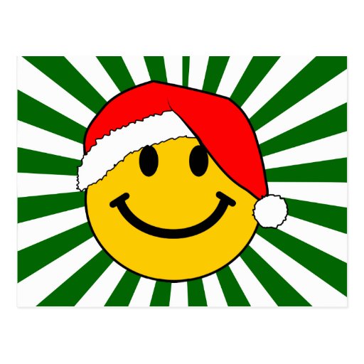 Weihnachtssankt-Smiley Postkarten | Zazzle