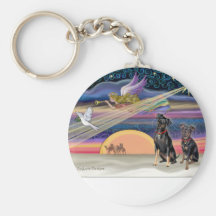 Weihnachtsstern - Zwergpinscher (zwei) Schlüsselband