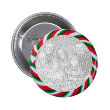 Weihnachtssüßigkeits-gerahmter Foto-Knopf Buttons