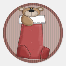WeihnachtsTeddybär Runde Sticker