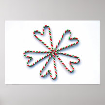Weihnachtszuckerstange-Herz-Blume Plakatdruck