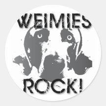 Weimaraner Nation: Weimies FELSEN! Runder Aufkleber