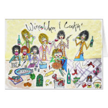 Wein Frauen u. Cookin Grußkarten