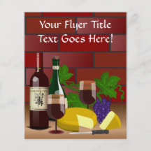 Wein-Käse-Tabellen-Szene Flyerbedruckung