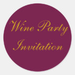 Wein-Party Einladungs-Aufkleber - zwei Größen