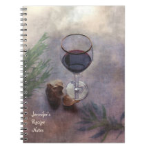 Wein- und Knoblauchrezeptnotizbuch