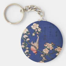 Weinende Kirsche und Bullfinch, Hokusai Schlüsselanhänger