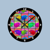 Weiß aufgeblähte Caique-Pop-Kunst-Uhr wanduhren