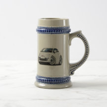 Weiß-Auto Fiats 500 Kaffee Haferl