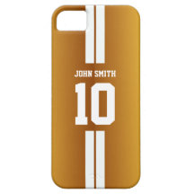 Weiß Stripes Fußball-Jersey goldenen iPhone 5 Kast iPhone 5 Schutzhüllen