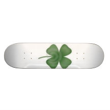 Weiß, vierblättriges Kleeblatt Personalisierte Skateboarddecks