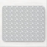 Weiße Blumen auf Grau mousepads