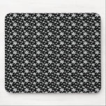 Weiße Blumen auf Schwarzem mousepads