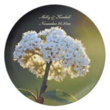 Weiße Blumenhochzeits-Andenken-Platte Party Teller