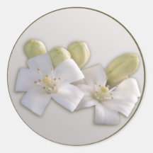 Weiße Blüte Runder Sticker