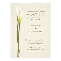 Weiße Calla-Lilien-Hochzeits-Einladung